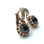 Earrings By Mariana Woman Lovely Black Flower Swarovski Crystals - Image 3