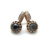 Earrings By Mariana Woman Lovely Black Flower Swarovski Crystals - Image 2