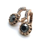 Earrings By Mariana Woman Lovely Black Flower Swarovski Crystals