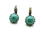 Mariana Earrings Turquoise Mineral & Yellow Swarovski Crystal My Treasures Coll. - Image 2