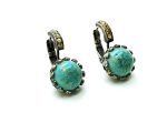 Mariana Earrings Turquoise Mineral & Yellow Swarovski Crystal My Treasures Coll. - Image 3