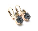 Mariana Earrings Gorgeous Black Diamond & Golden Shadow Crystal Swarovski Adeline Odyssey Coll. - Image 3