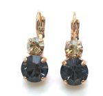 Mariana Earrings Gorgeous Black Diamond & Golden Shadow Crystal Swarovski Adeline Odyssey Coll. - Image 2