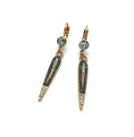 Mariana Earrings Elegant Clear & Black Austrian Crystals Zulu Africa Coll. - Image 3