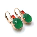 Mariana Earrings Beautiful Round Drop Green & Orange Crystal Swarovski My Treasures Coll. - Image 3