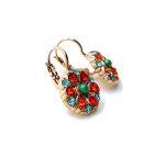 Mariana Earrings Beautiful Flower Orange and Blue Crystals Serengeti Africa coll. - Image 3