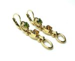 Mariana Earrings Triple Tier Strand Olive Green & Orange Austrian Crystals Winter Wonderland Holiday Lights Coll. - Image 3
