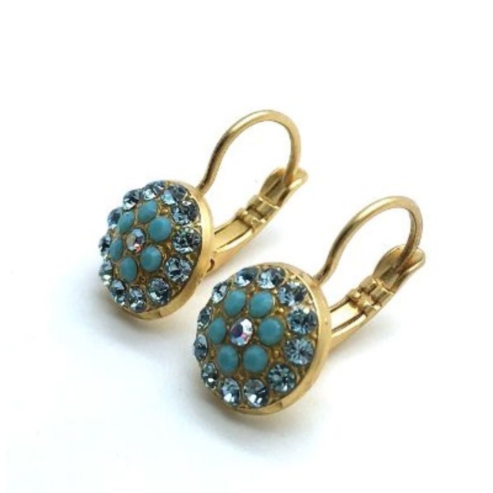 E-1416-2672-YG6 (3) Mariana Earrings Shimmering Aquamarine Crystal Swarovski Bliss Nirvana Coll. - Image 1