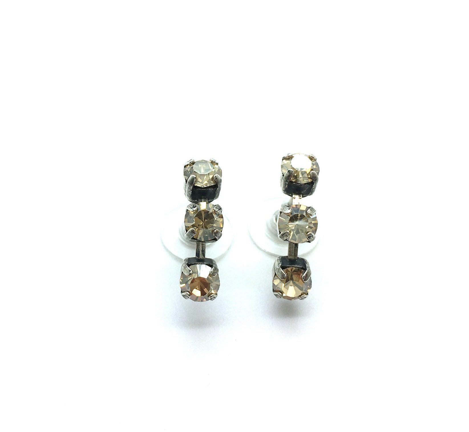 E-1425-1-216216-SP2 (2) Mariana Earrings Adorable Triple Tier Strand Clear Crystal Swarovski My Treasure Coll. - Image 1
