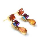 Mariana Earrings Multi Tier Tear Drop Austrian Crystals Lady Marmalade Songbook Coll. - Image 3