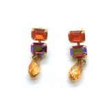 Mariana Earrings Multi Tier Tear Drop Austrian Crystals Lady Marmalade Songbook Coll. - Image 2