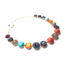 Mariana Rich Necklace Turquoise Mineral & Orange,Purple and Blue Masai Africa Coll. - Image 3