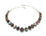 Mariana Necklace Snowflake Obsidian & Rose, Silver Austrian Crystals Serengeti Africa Coll. - Image 2