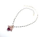 Mariana Pendant Necklace Charming Flower Shape Pendant & Ruby Mineral My Treasures Coll. - Image 3