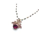 Mariana Pendant Necklace Charming Flower Shape Pendant & Ruby Mineral My Treasures Coll. - Image 2