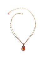 Necklace Pendant By Mariana Woman Pair Shape Orange Swarovski Crystals