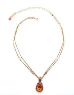 Necklace Pendant By Mariana Woman Pair Shape Orange Swarovski Crystals - Image 3