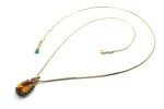 Mariana Necklace Pendant Pair Shape Topaz & Emerald Crystal Swarovski My Treasures Coll.