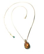 Mariana Necklace Pendant Pair Shape Topaz & Emerald Crystal Swarovski My Treasures Coll. - Image 3