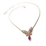 Mariana Necklace Darling Fuchsia Tear Drop Crystal Swarovski Saba Caribbean Life Coll.