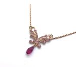 Mariana Necklace Darling Fuchsia Tear Drop Crystal Swarovski Saba Caribbean Life Coll. - Image 2