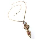 Mariana Necklace Drop Beautiful Rose & Silver Austrian Crystals Madagascar Africa Coll.