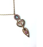 Mariana Necklace Drop Beautiful Rose & Silver Austrian Crystals Madagascar Africa Coll. - Image 2