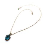 Necklace Pendant By Mariana Woman Oval Indicolite and Purple Swarovski Crystals - Image 2
