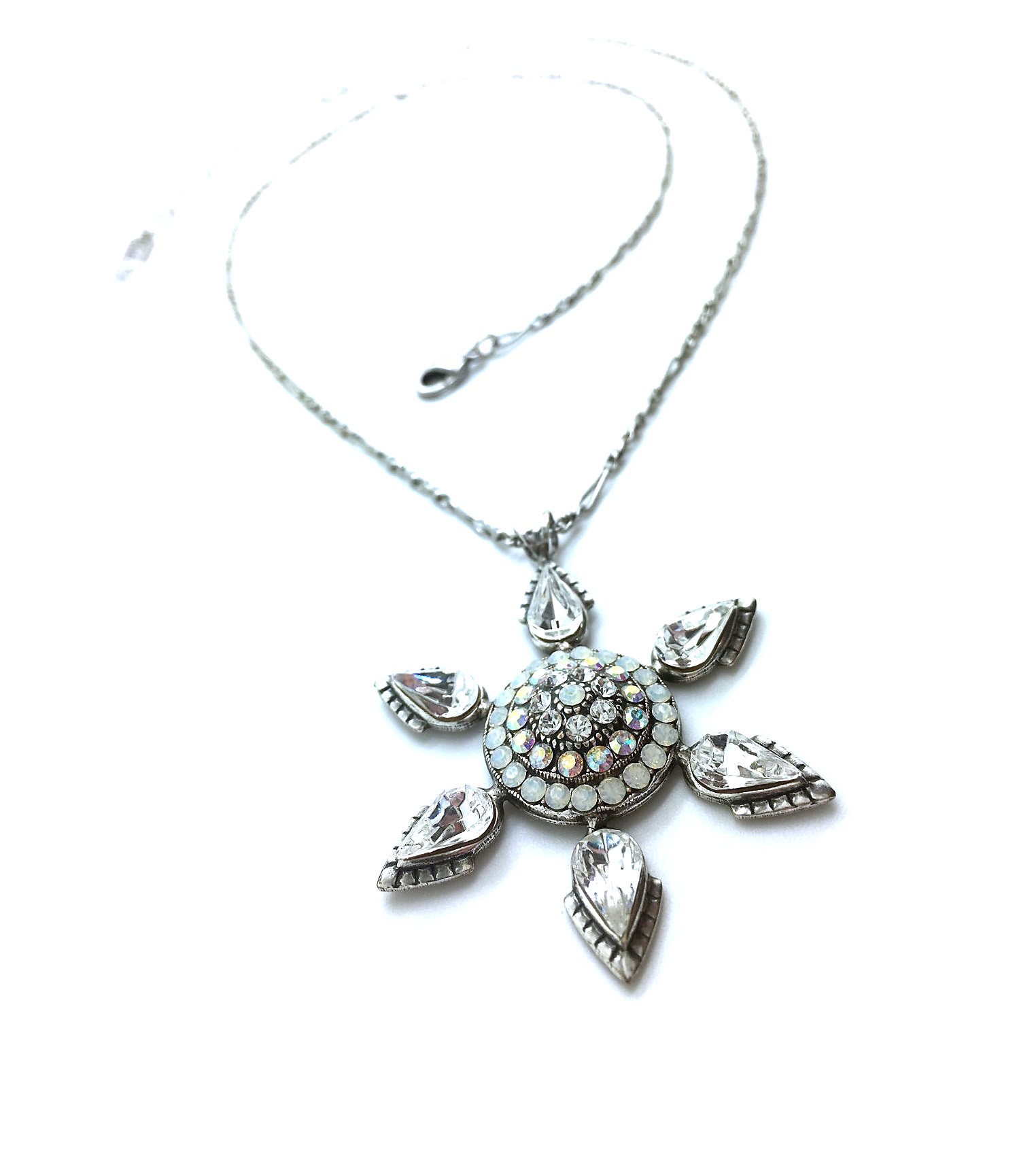 N-5809-001-SP (1) Necklace Pendant By Mariana Woman Beautiful Flower Clear Swarovski Crystals - Image 1