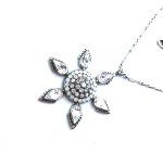 Necklace Pendant By Mariana Woman Beautiful Flower Clear Swarovski Crystals - Image 2