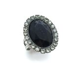 Ring By Mariana Woman Oval Black Diamond and Jet Swarovski Crystals - Image 2