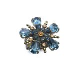 Mariana Ring Flower Shape Capri Blue & Khaki Austrian Crystals My Treasures Coll. - Image 2