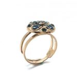 Ring By Mariana Woman Capri Blue and Smoked Topaz Swarovski Crystals - Image 3