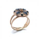 Ring By Mariana Woman Capri Blue and Smoked Topaz Swarovski Crystals
