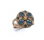 Ring By Mariana Woman Capri Blue and Smoked Topaz Swarovski Crystals - Image 2