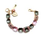 Mariana Bracelet Beautiful Light Rose & Silver Night Austrian Crystals Madagascar Africa Coll.