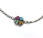 Mariana Bracelet Colorful Clover Shape Crystal Swarovski Blue Suede Shoes Nostalgia Coll. - Image 2