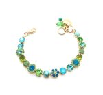 Mariana Bracelet Turquoise Mineral & Green, Peridot Blue Austrian Crystals Caprioska Cocktail Hour Coll. - Image 2