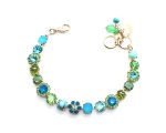 Mariana Bracelet Turquoise Mineral & Green, Peridot Blue Austrian Crystals Caprioska Cocktail Hour Coll. - Image 3