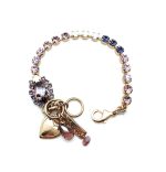 Mariana Bracelet Purple Pear Shape & Blue Austrian Crystals Purple Rain Cocktail Hour Coll. - Image 3