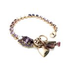 Mariana Bracelet Purple Pear Shape & Blue Austrian Crystals Purple Rain Cocktail Hour Coll.