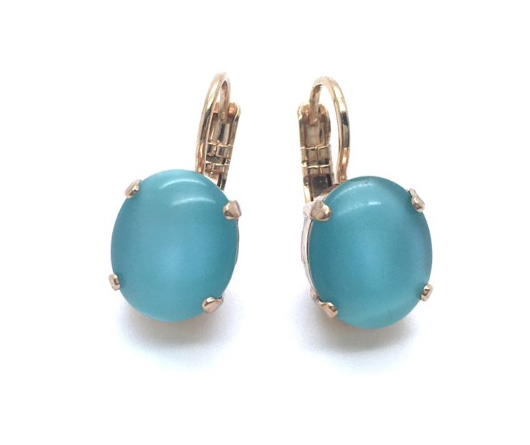 E-1023-1-20211-RG6 (2) Mariana Earrings Flattering Round Drop Aquamarine Crystal Swarovski My Treasures Coll. - Image 1