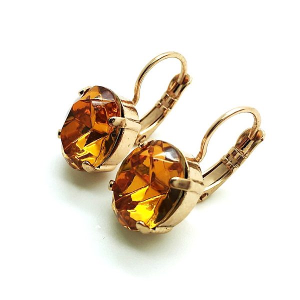 Mariana Earrings Beautiful Round Orange Topaz My Treasures Coll.
