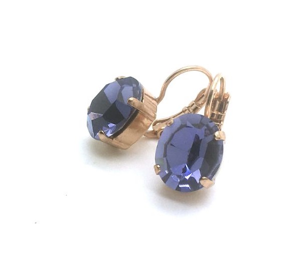 E-1023-1-539-RG6 (3) Earrings By Mariana Woman Timeless Tanzanite Swarovski Crystals - Image 1