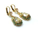 Mariana Earrings Elegant Dangling Tear Drop Golden Shadow Crystal Swarovski Summer Palace Silk Road Coll. - Image 3