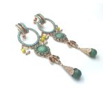 Mariana Earrings Lovely Dangling Green Aventurine Mineral My Treasures Coll. - Image 3