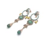 Mariana Earrings Lovely Dangling Green Aventurine Mineral My Treasures Coll. - Image 2