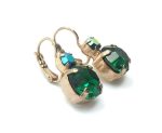 Mariana Earrings Adorable Round Drop Emerald Austrian Crystals My Treasures Coll. - Image 3