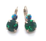 Mariana Earrings Adorable Round Drop Emerald Austrian Crystals My Treasures Coll.