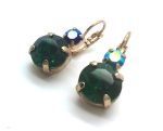 Mariana Earrings Adorable Round Drop Emerald Austrian Crystals My Treasures Coll. - Image 2